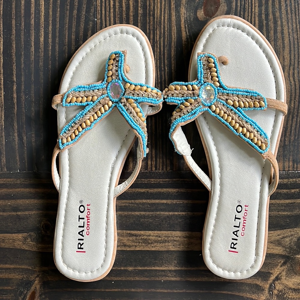 Rialto Comfort Starfish beaded SANDAL size 7 1/2 / 7.5